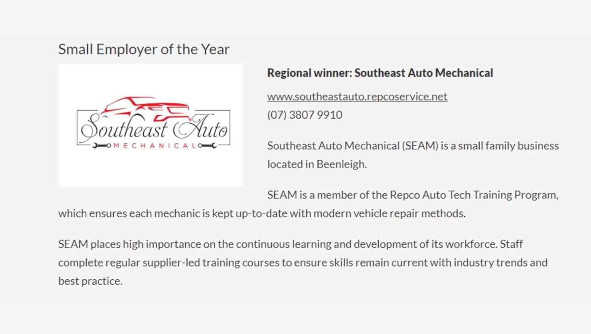 QTA Small Employer of the year 2022